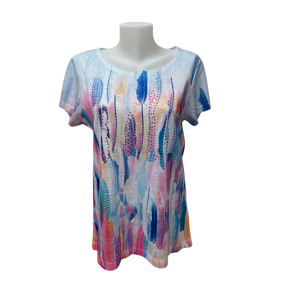 Moffi Top - Blue Abstract