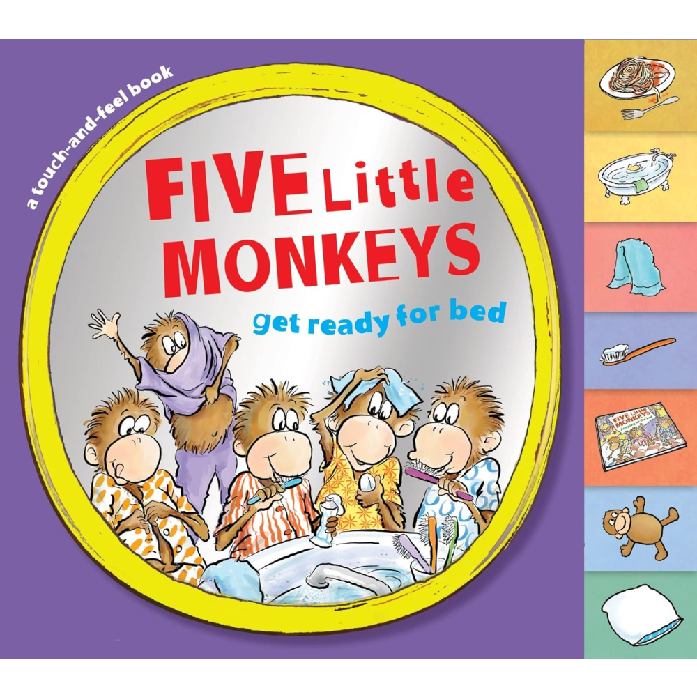5 Little Monkeys - Get Ready for Bed - Touch & Feel Book - Battleford Boutique