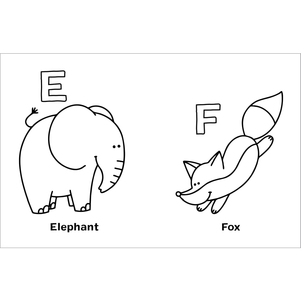 50 Adorable Animals Alphabet Coloring Book