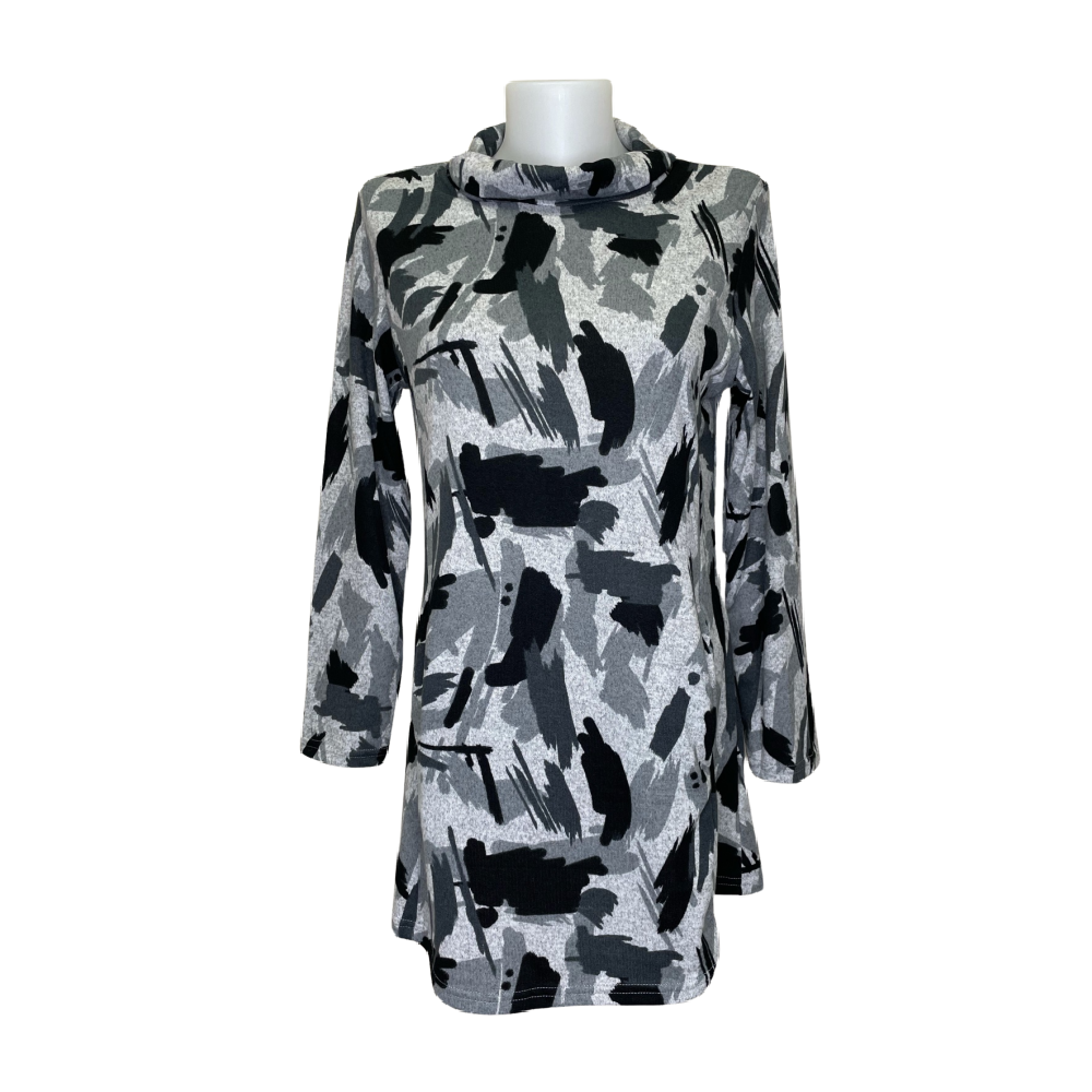 Papa Fashions - Grey & Black Abstract Shirt - Battleford Boutique