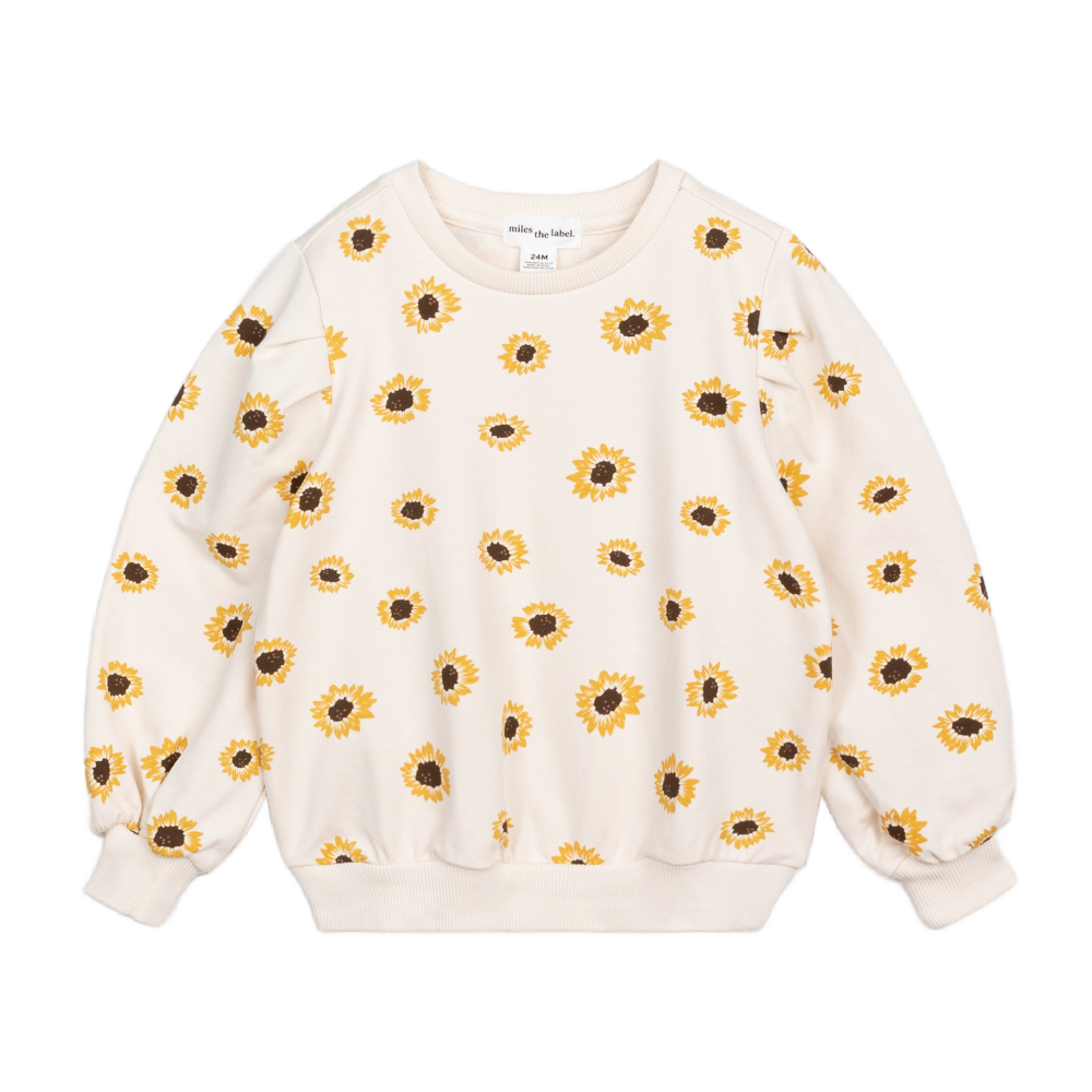 Miles Sweatshirt - Sunflower on Creme - Battleford Boutique