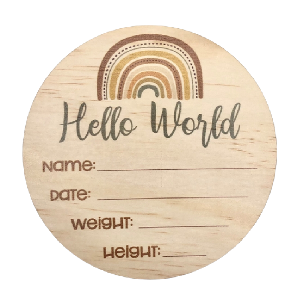 Birth Announcement Disc Rainbow - Battleford Boutique