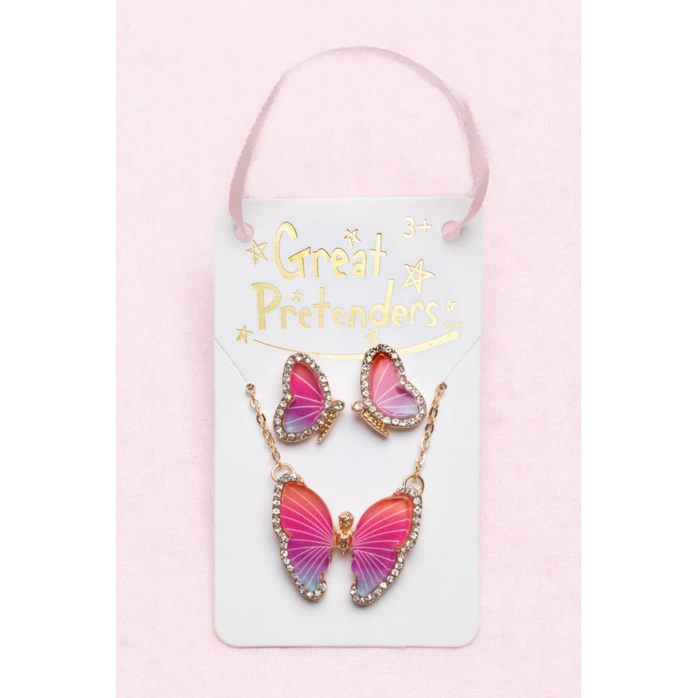 GP - Boutique Butterfly Necklace & Stud Earrings