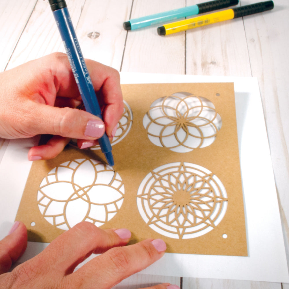 Faber Castell Mixed Media Stencils - Mandala