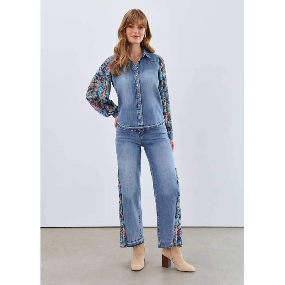 FDJ - Pleated Shambray Denim Shirt