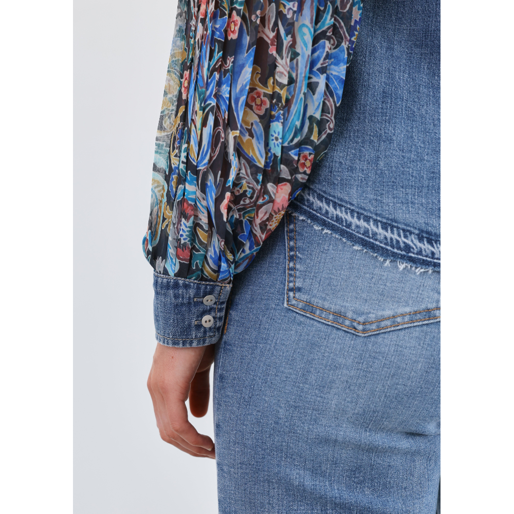 FDJ - Pleated Shambray Denim Shirt