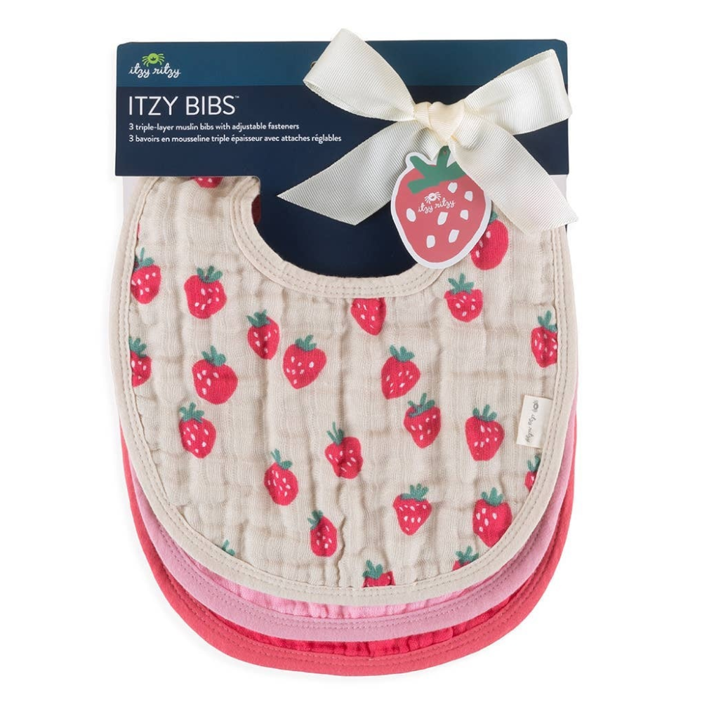 Itzy Bibs- Strawberries + Cream