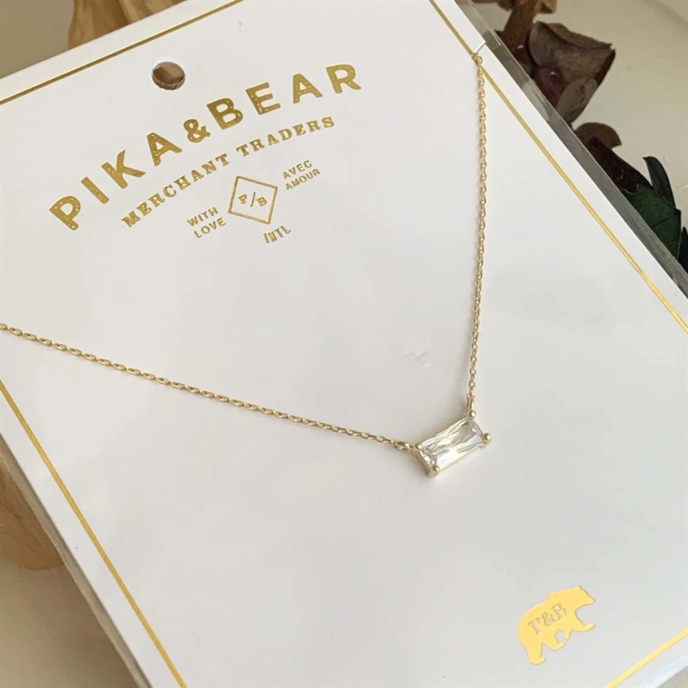 "Marseille" Baguette Charm Necklace - Gold