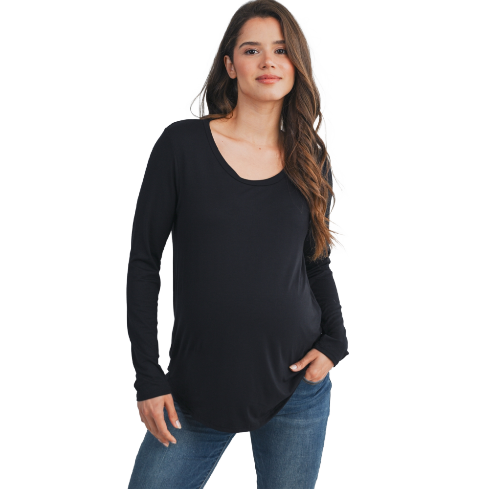 Hello Miz Maternity & Nursing Top - Black