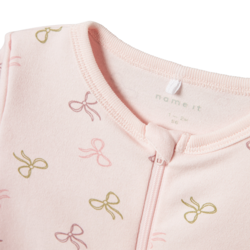NI - Zip Up Romper Pink/Bows