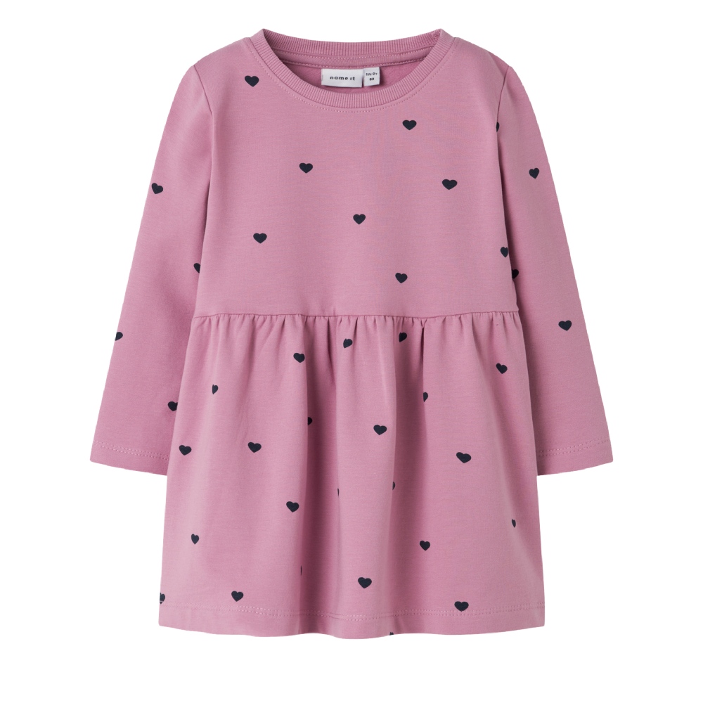 NI - Sweat Dress Pink Hearts
