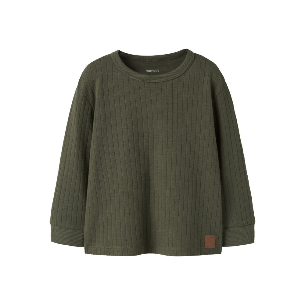 Name It Sweatshirt- Olive Ribbed