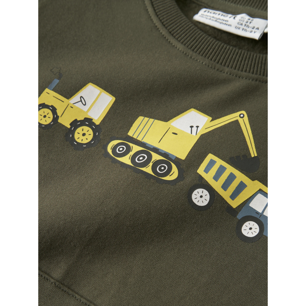 Name It Sweatshirt- Olive Tractor