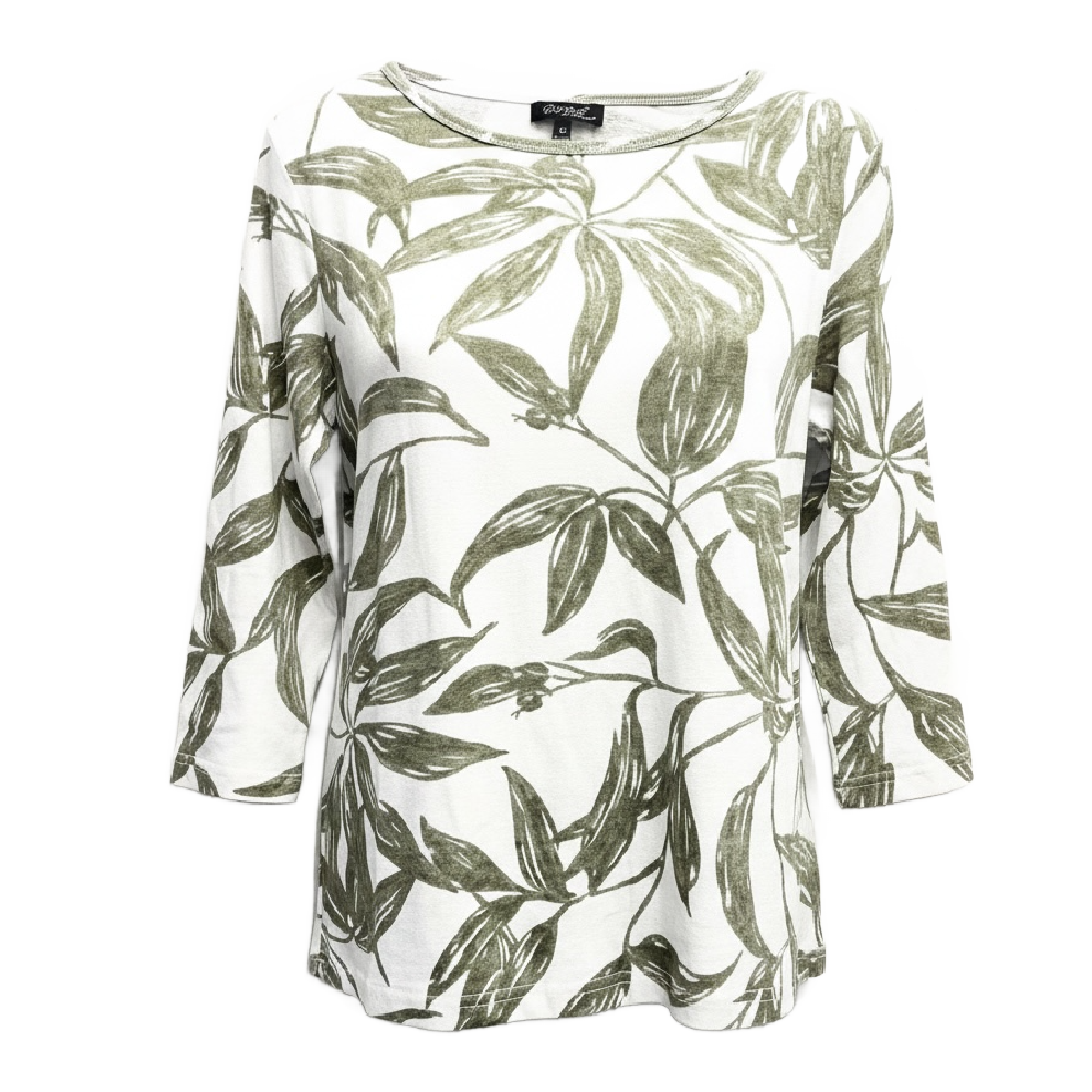 Papa Fashions Top - Olive White