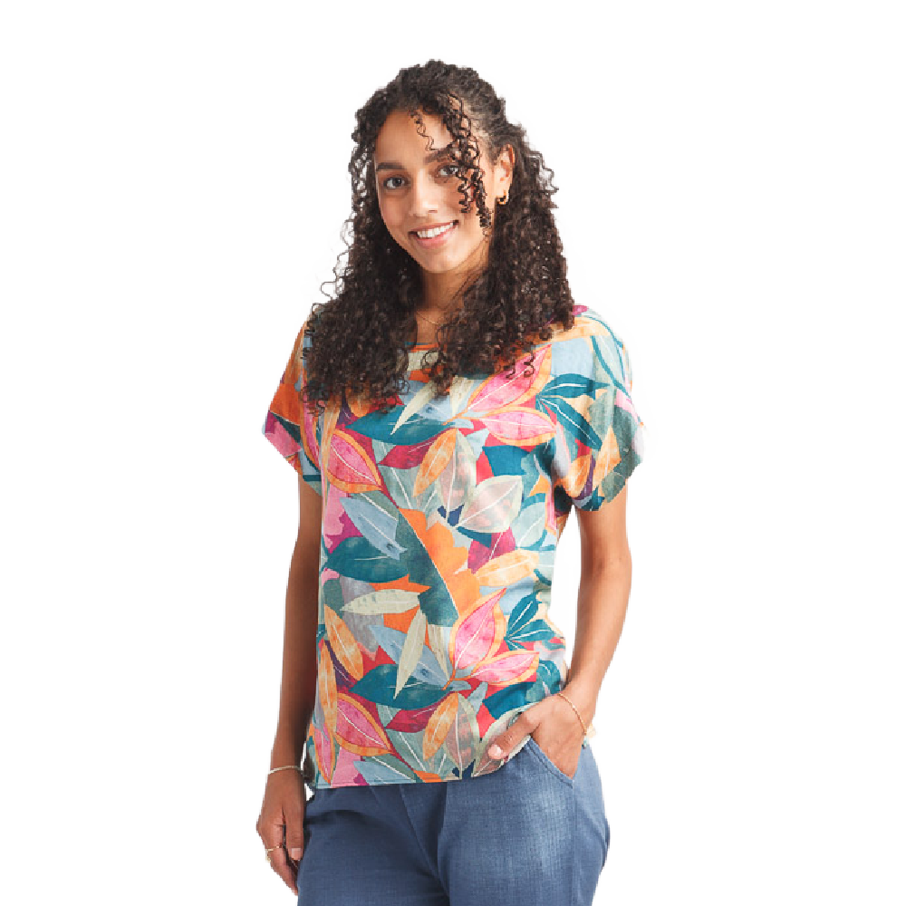 Papillon Top - Blue Floral