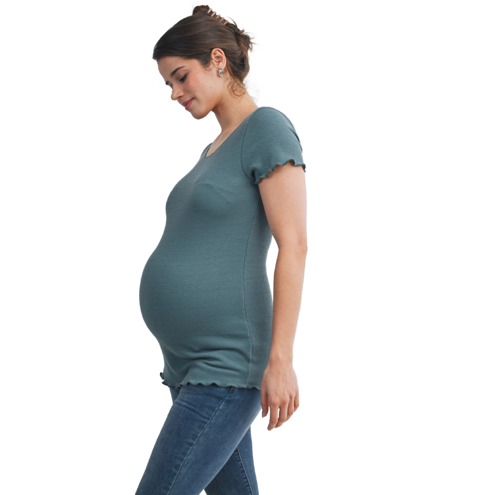 Hello Miz Ribbed Maternity Top - Jade