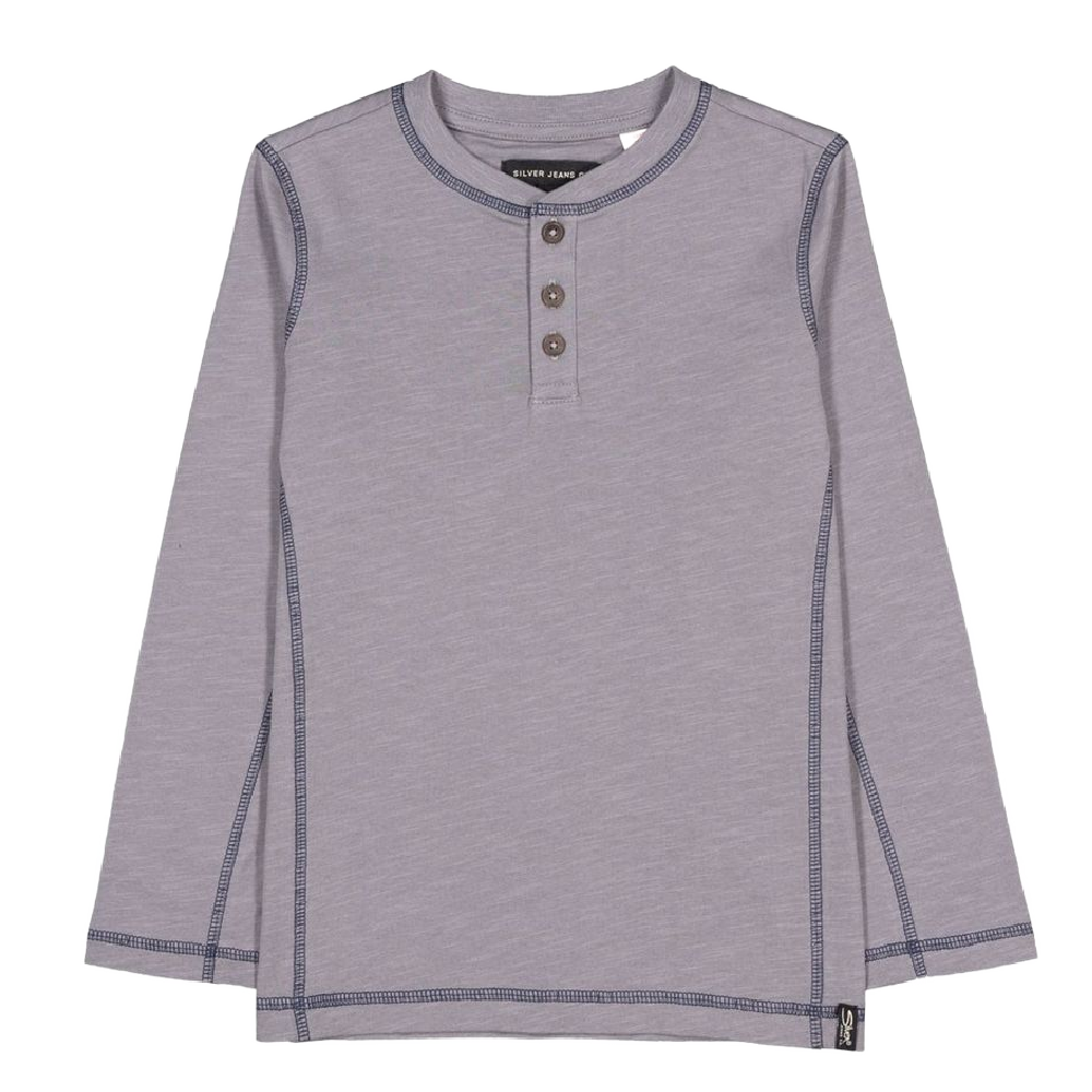 Silver Henley Top - Grey