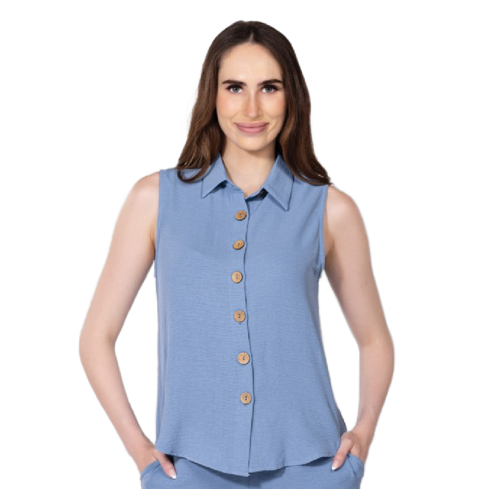 Variations Sleeveless Top - Denim Blue