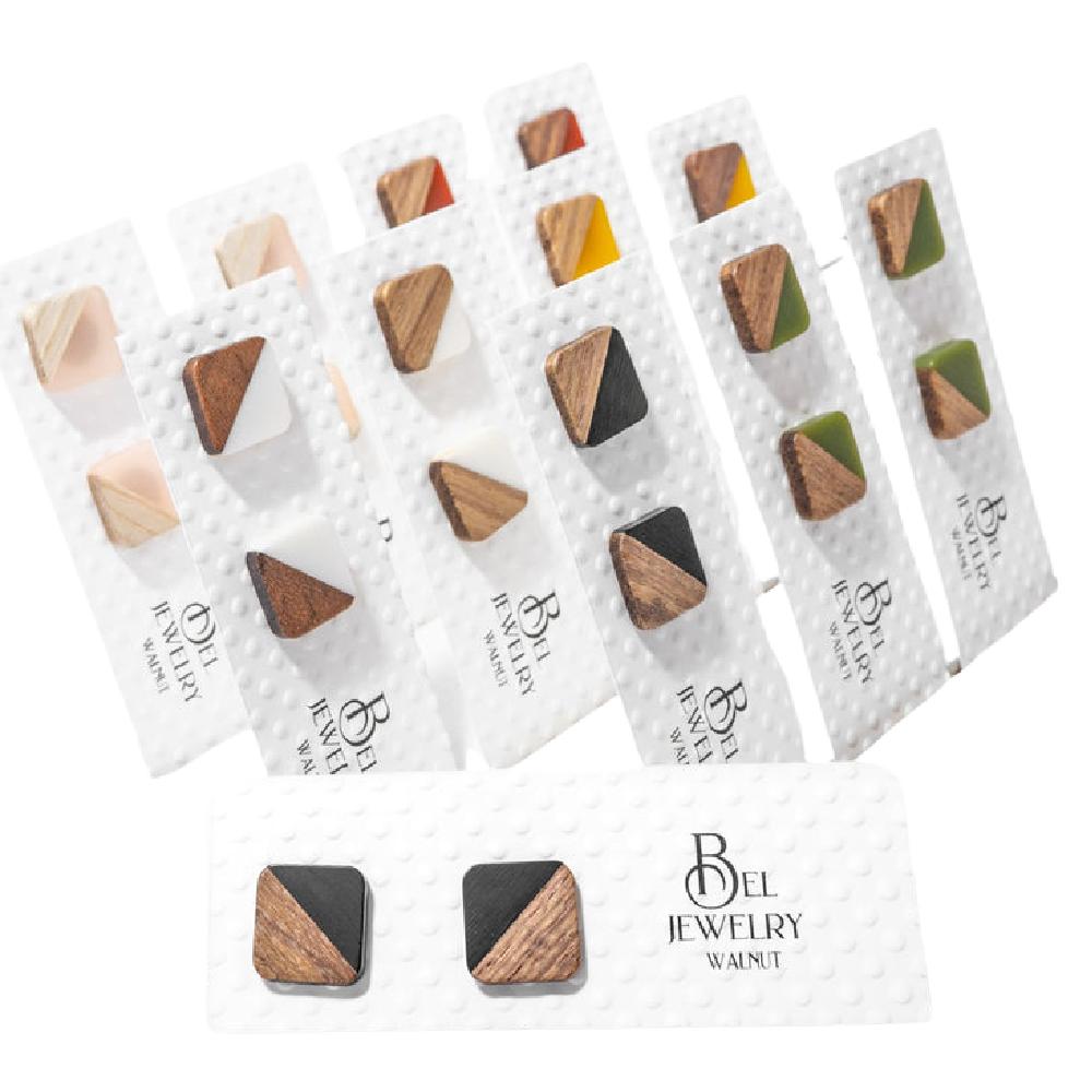 Bel Jewelry - Walnut Studs Earring Assortment - Battleford Boutique
