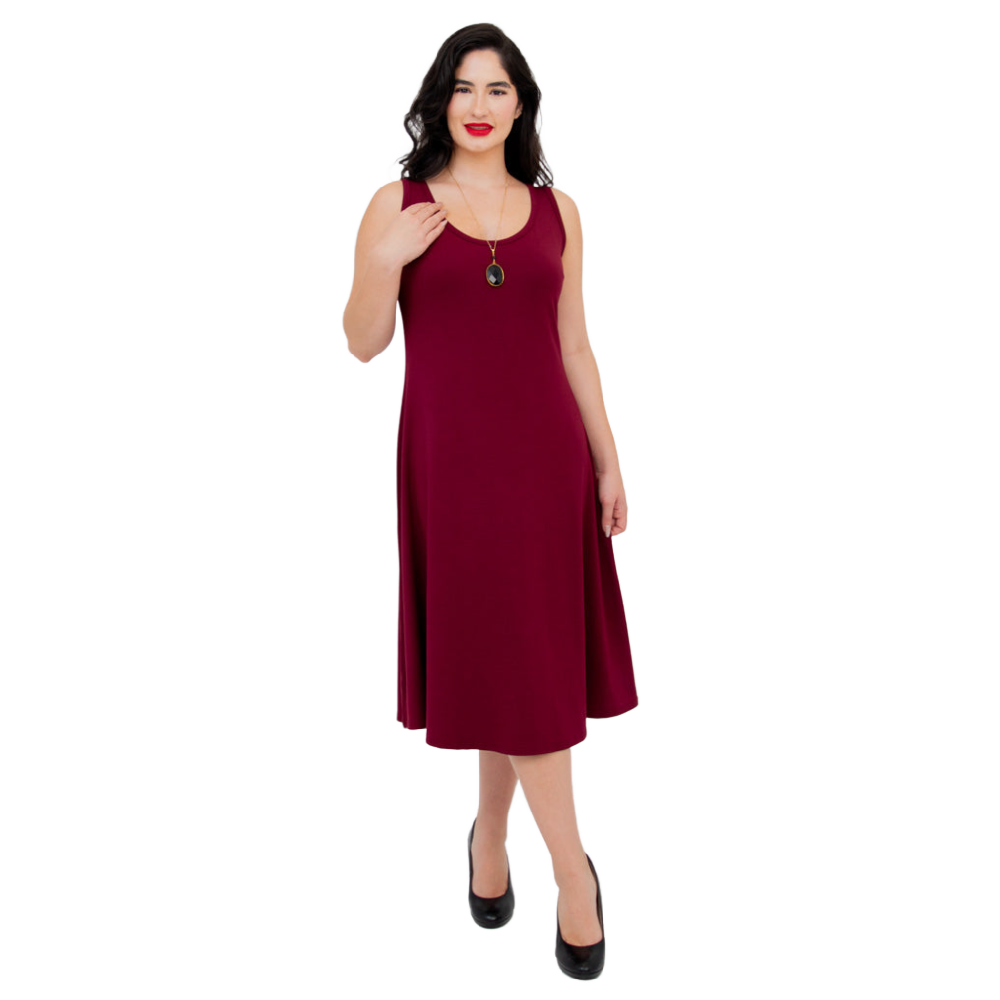 Blue Sky Becca Dress Burgundy - Battleford Boutique