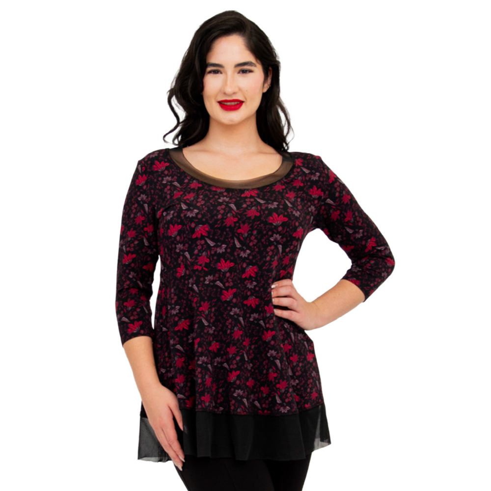 Blue Sky Flora Top Red Life - Battleford Boutique