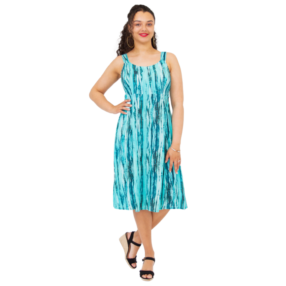 Blue Sky Shauna Dress Teal Tye Dye