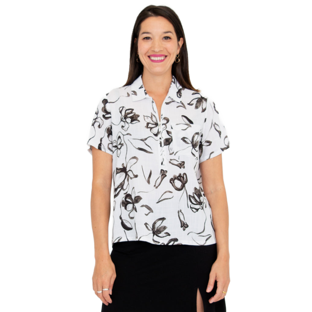 Blue Sky Lala Top Affection Print