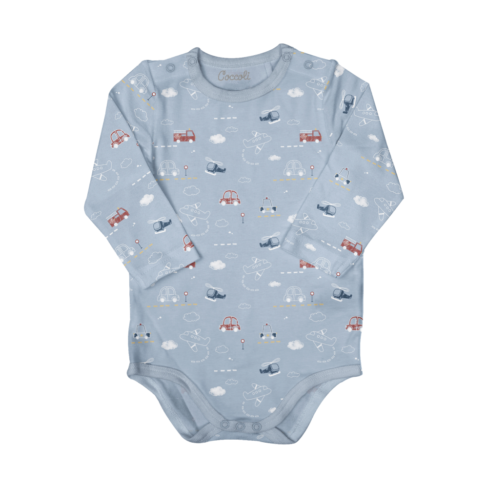Coccoli Onsie - Blue with Vehicles