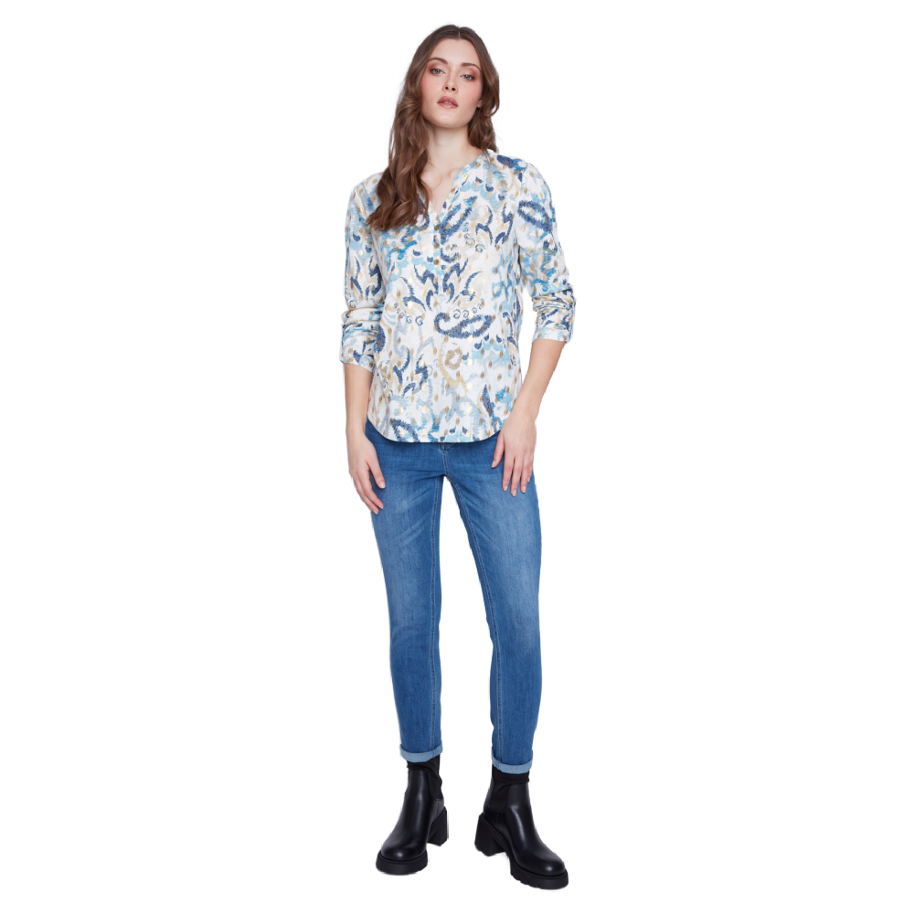 Coco CYC Top in Abstract Blue