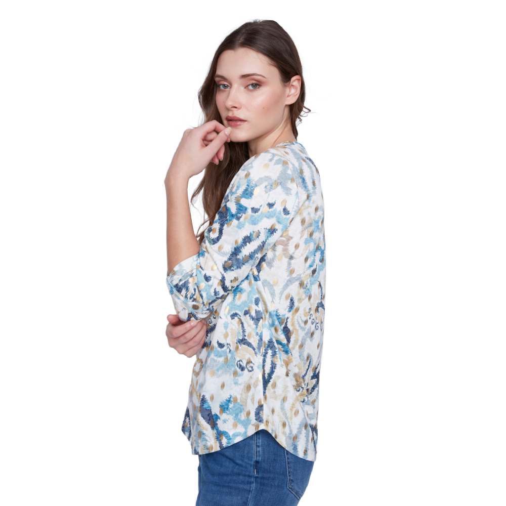 Coco CYC Top in Abstract Blue