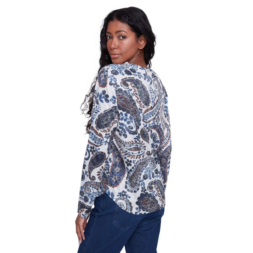 Coco CYC Top in Paisley Blue