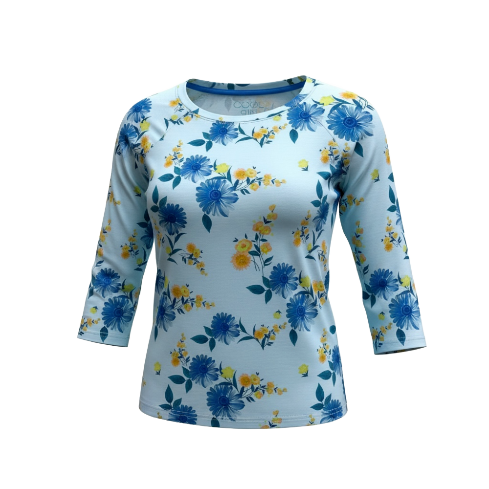 Cool Girl 3/4 Sleeve Top - Bluebells & Bliss