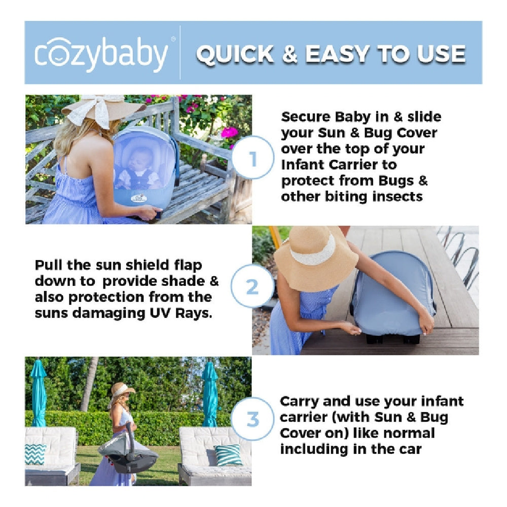 Cozy Baby - Sun & Bug Carseat Cover - Battleford Boutique