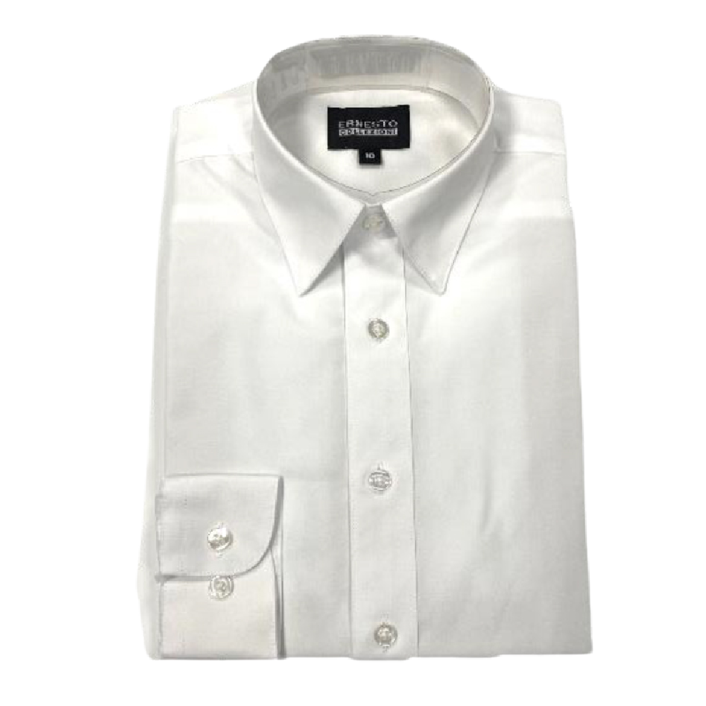 Ernesto Boys Dress Shirt White - Battleford Boutique