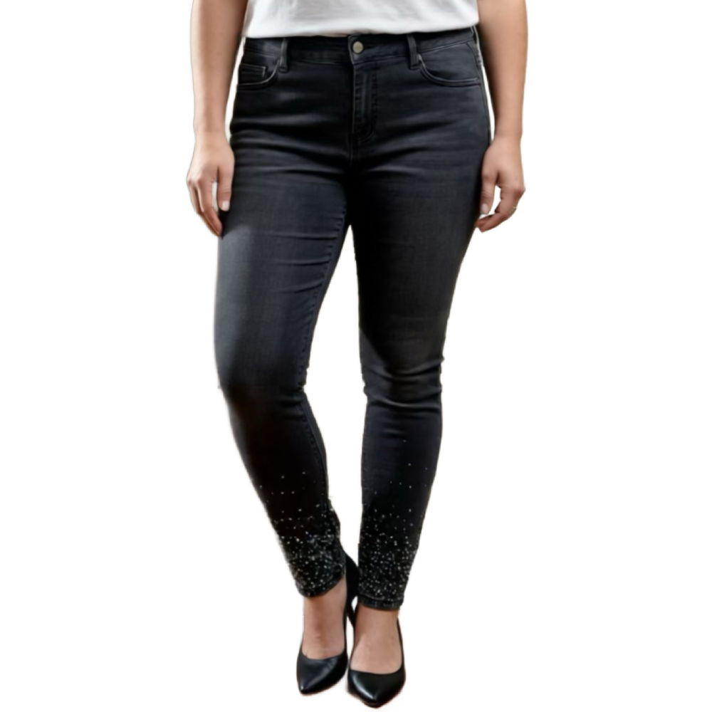 GG Jeans - Grey Ankle Denim with Bling