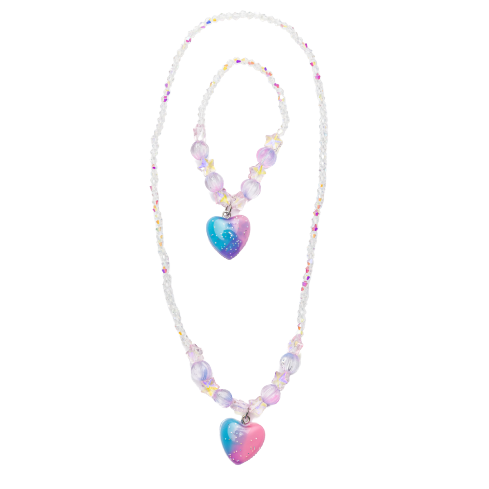 Great Pretenders -  Galaxy Heart Necklace & Bracelet Set - Battleford Boutique