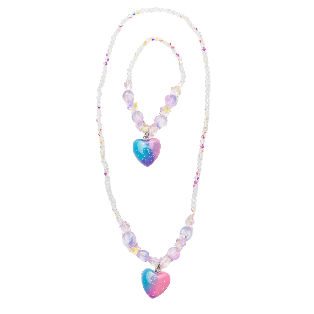Great Pretenders - Galaxy Heart Necklace & Bracelet Set - Battleford Boutique