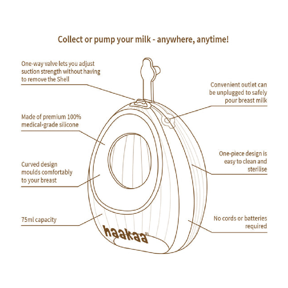Haakaa Shell Wearable Pump - Battleford Boutique