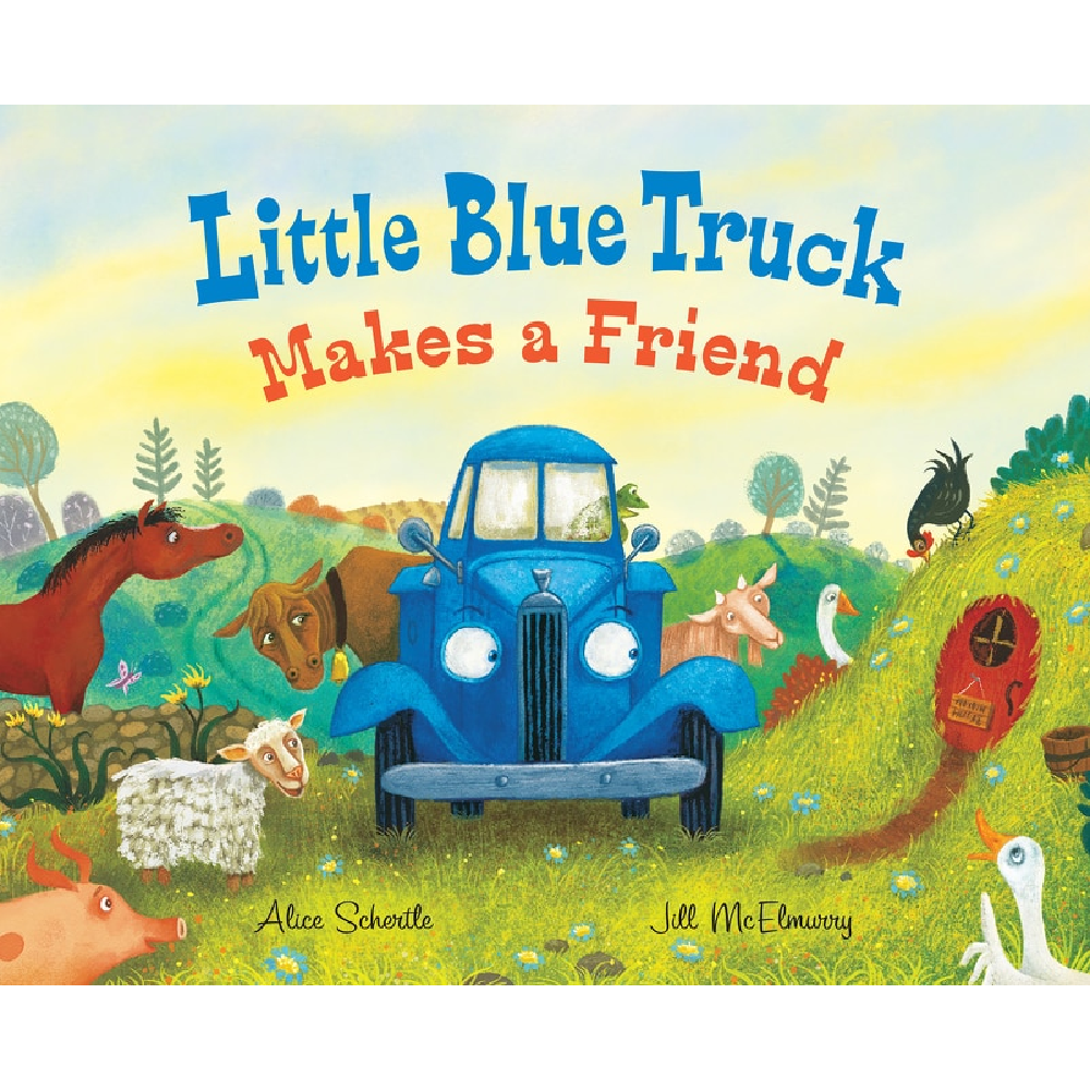 little blue truck makes a friend - board book