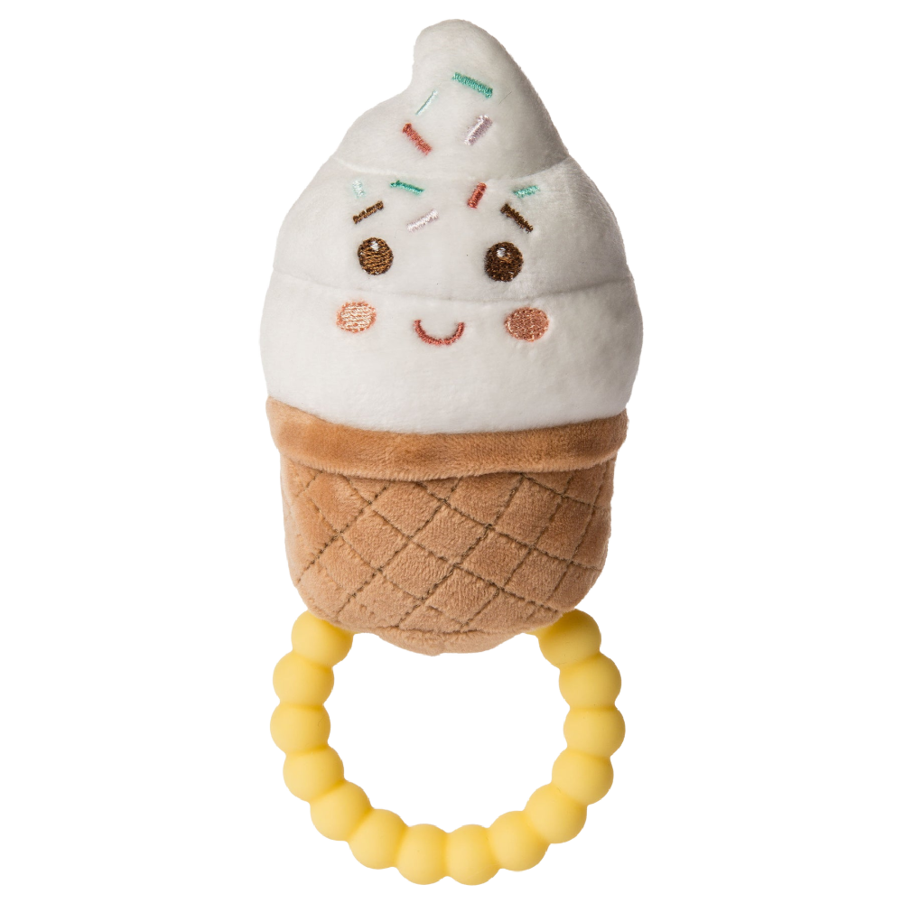 Baby Meri Meri Ice Cream Cone Pink Plush Rattle Toy Organic