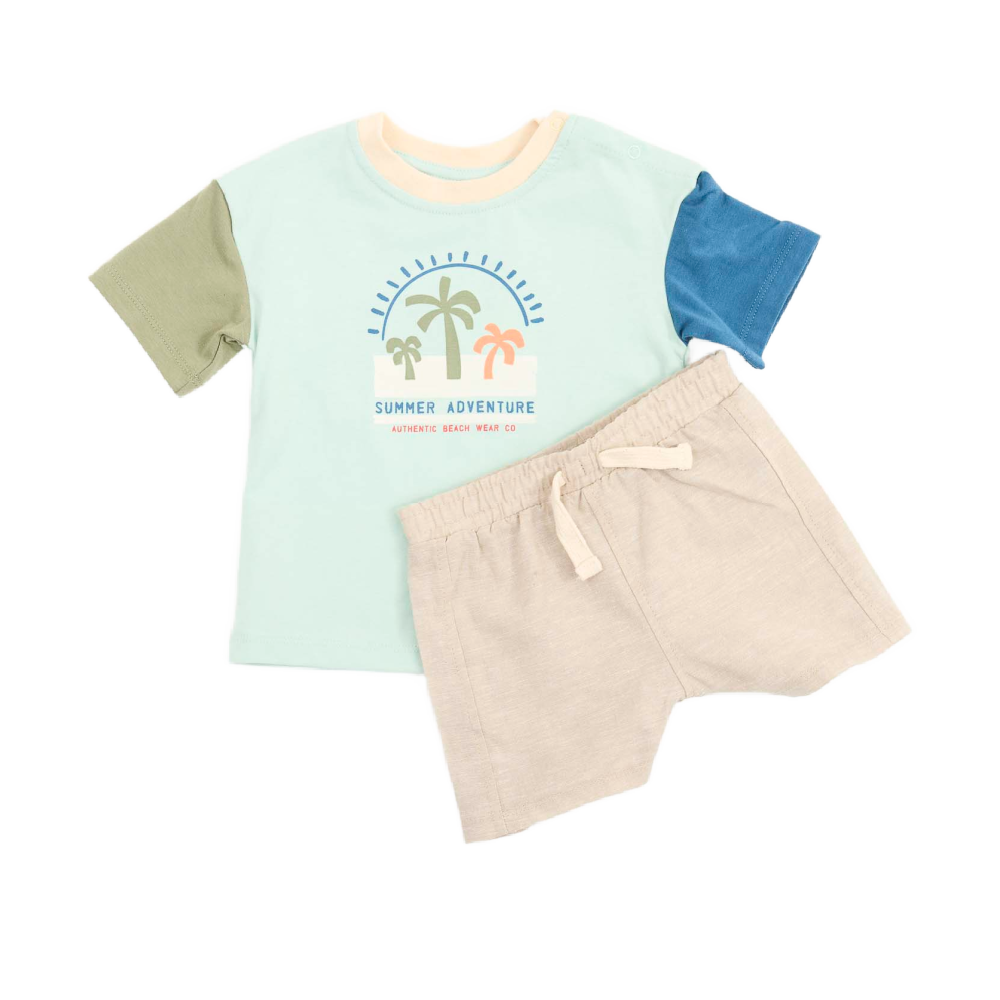 MID Tee & Short Set - Palm Trees