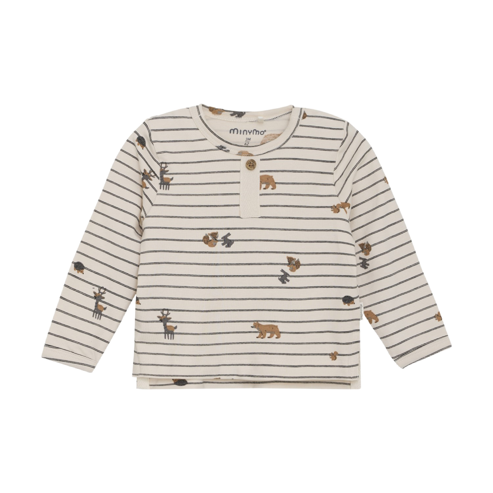 Minymo Henley Shirt - Forest Animals