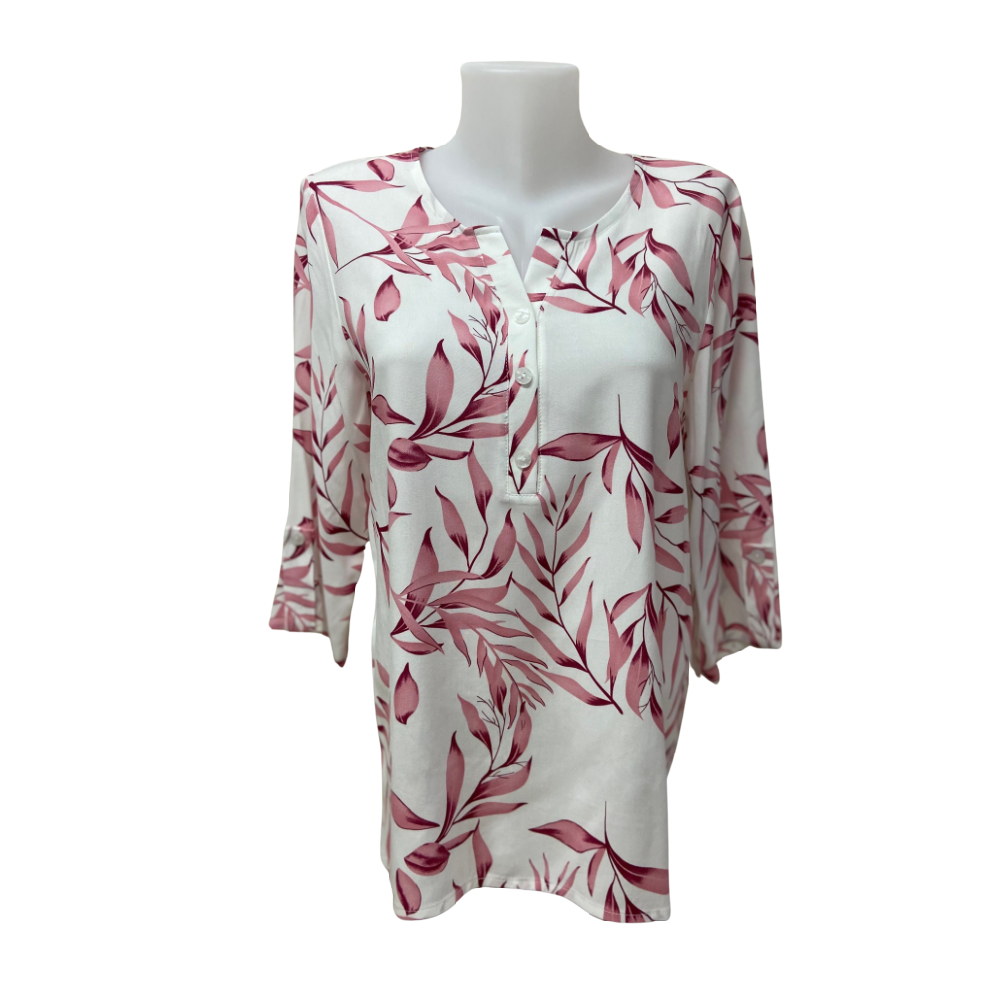 Devia Top - Pink Leaf - Battleford Boutique