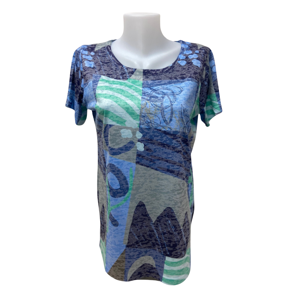 Moffi Top Abstract Blue - Battleford Boutique