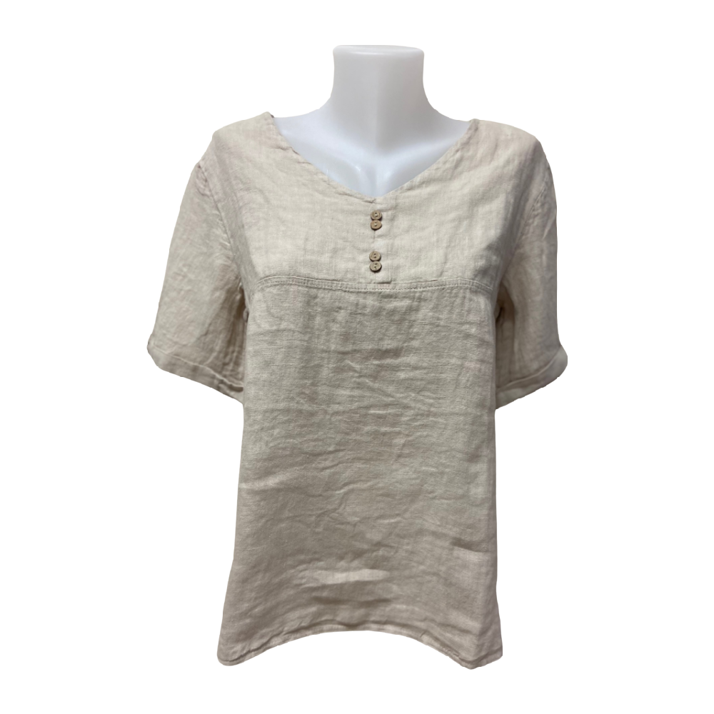 Papa Fashions Italy Top Beige - Battleford Boutique
