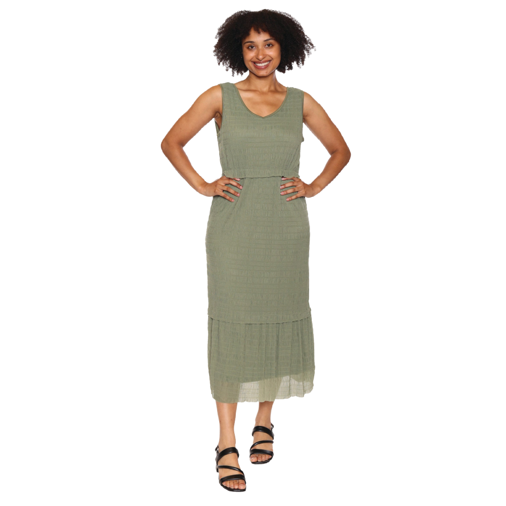 Papa Fashions Dress - Aria Chic in Olive