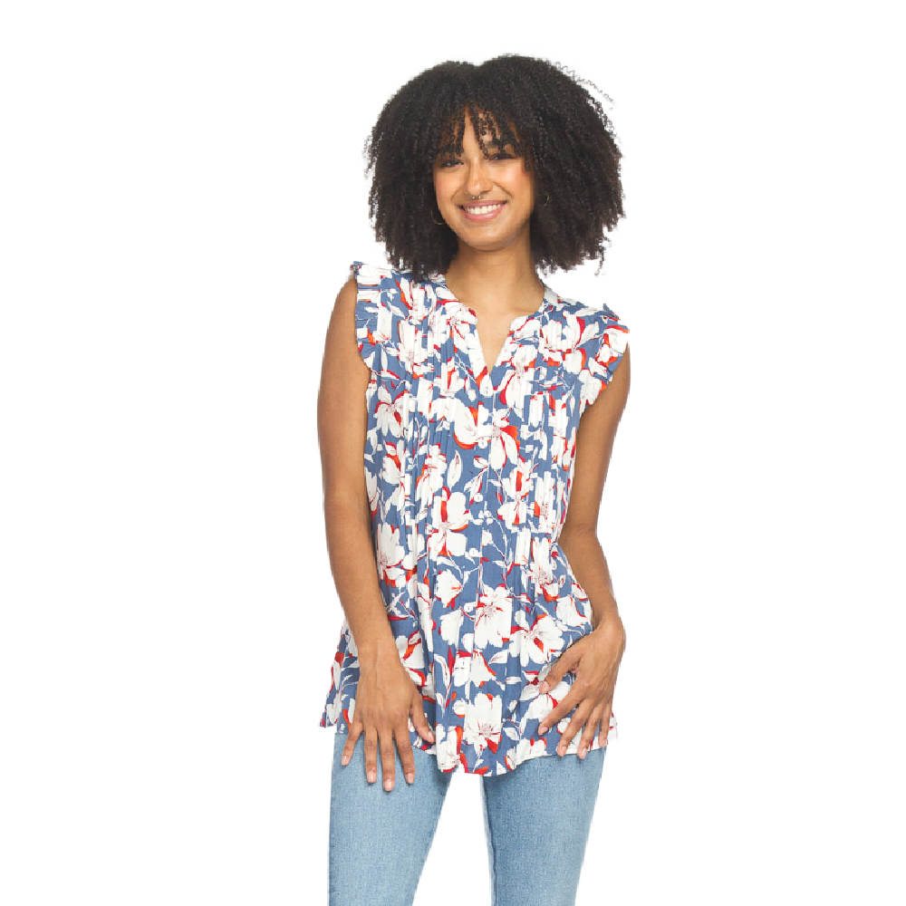 Papillon Top Blue Floral