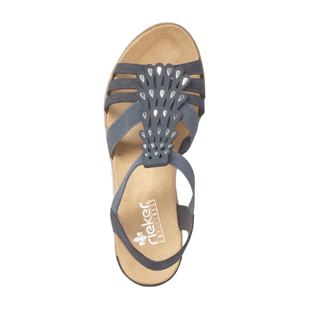 Rieker Wedge Sandals - Navy