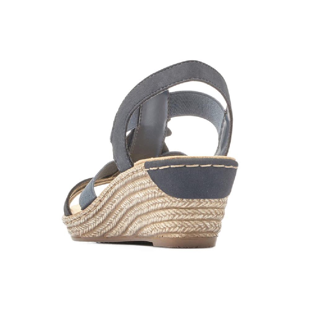 Rieker Wedge Sandals - Navy
