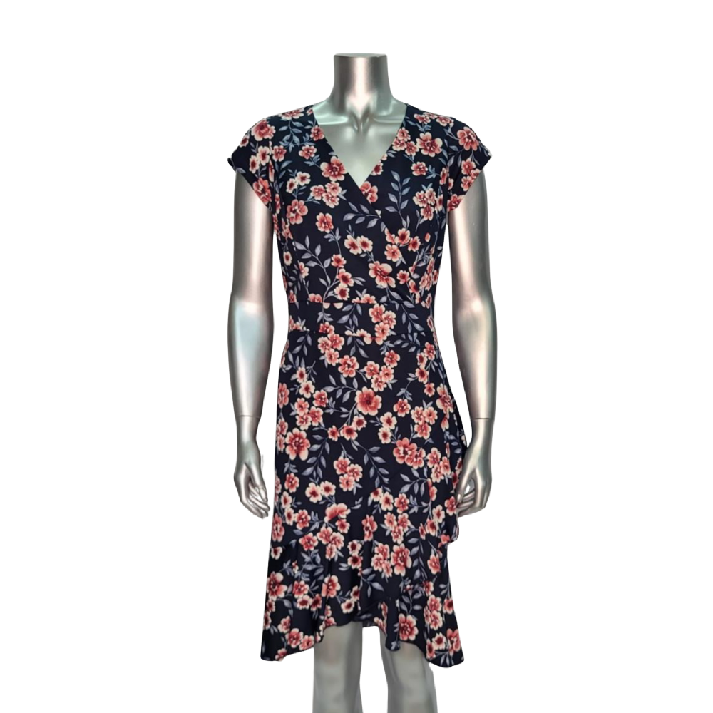 Rodan Dress Navy Floral - Battleford Boutique